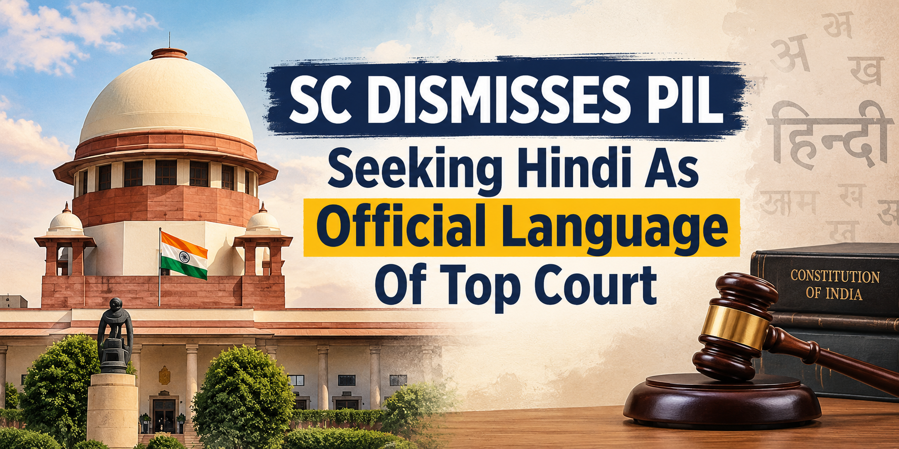SC Dismisses PIL Seeking Hindi As Official Language Of Top Court